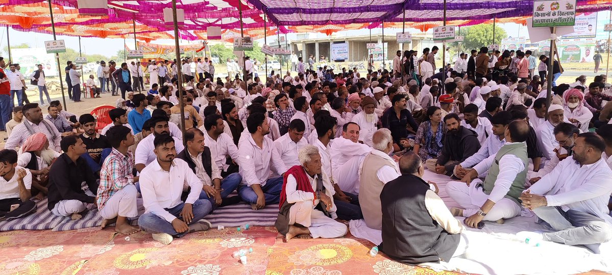 gulsherkhan04's tweet image. 📍 डीडवाना कलेक्टर कार्यालय
✊ किसानों का अनिश्चितकालीन धरना आज छठवें दिन जारी है।
आज की आम सभा में बड़ी संख्या में लोग जुड़ रहे हैं।
@RLPINDIAorg मजबूती से किसानों के साथ खड़ी है।
@hanumanbeniwal @NarayanBeniwal7 @RajCMO
#RLP #KisanAndolan