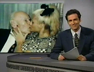 Texas millionaire J. Howard Marshall may have died two months ago, but as we see here, he and wife Anna Nicole Smith can still enjoy a romantic evening at home.