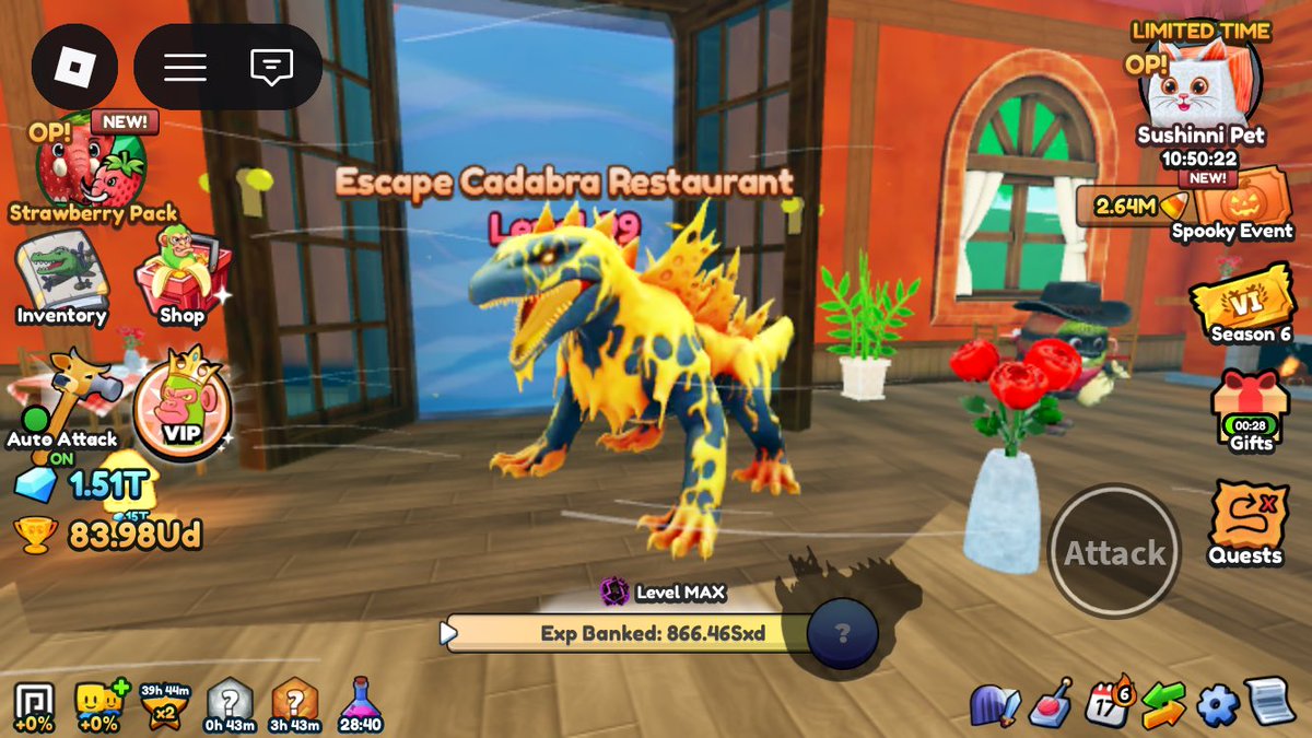 odod0d's tweet image. レベル上げアプデ前に終わった！！
初週はいつも厳しいのでリセットされない程度に放置です。
#ブレインロットの進化
#brainrotevolution