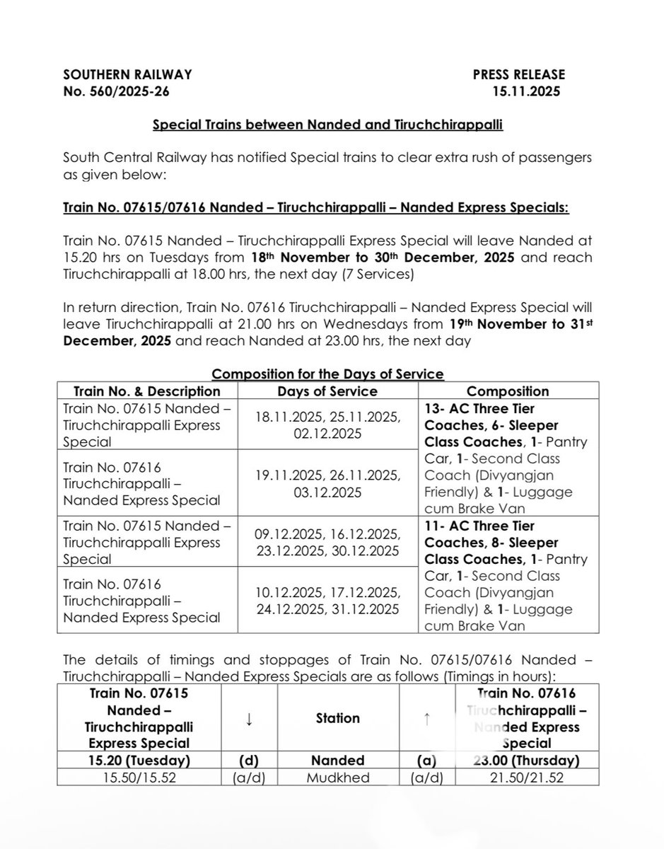 Thiruchchirappalli Villupuram Chordline Rail Users tweet media