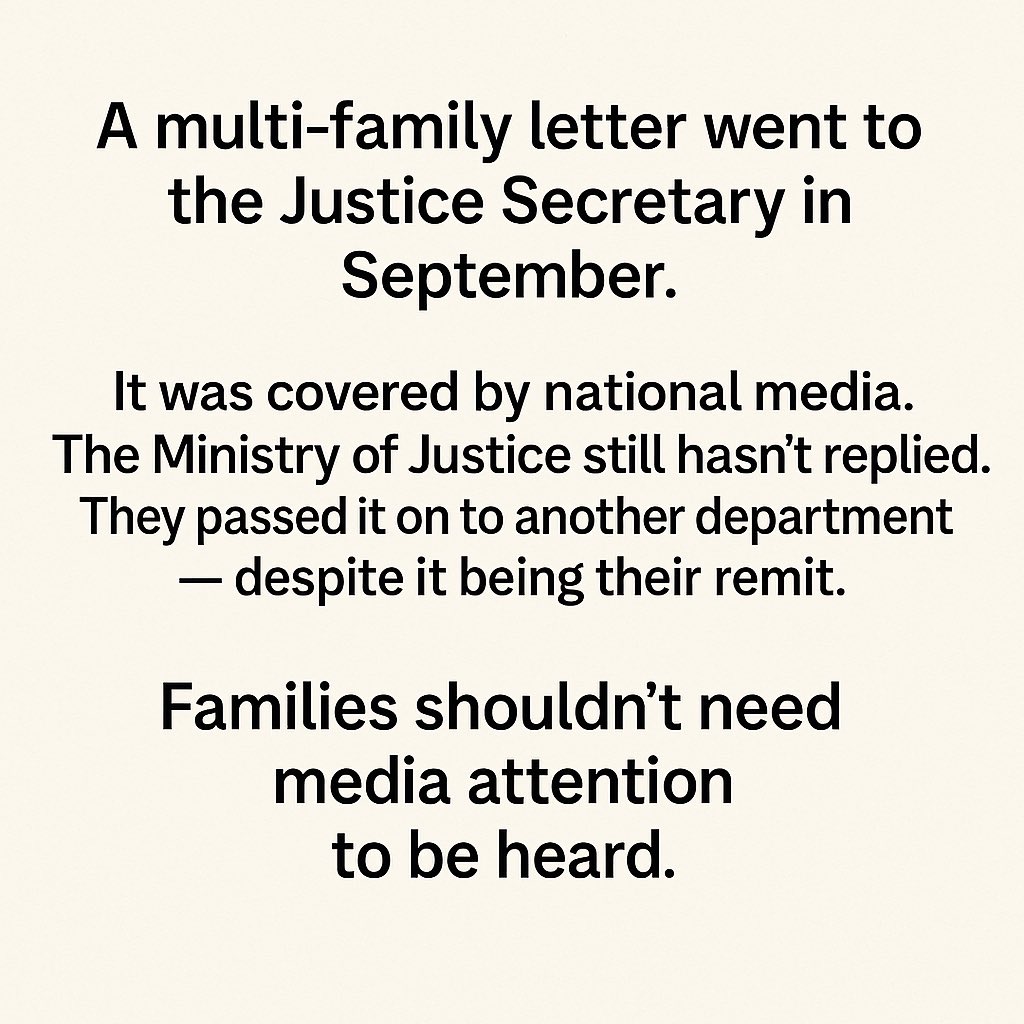 DadOfAubrey's tweet image. A multi-family letter went to @davidlammy in September.
The @NewStatesman covered it.
@MoJGovUK still hasn’t replied, they passed it to @DHSCgovuk , despite it being their remit.

Families shouldn’t need media attention to be heard.

#Stillbirth #coroner @hannahsbee @wesstreeting
