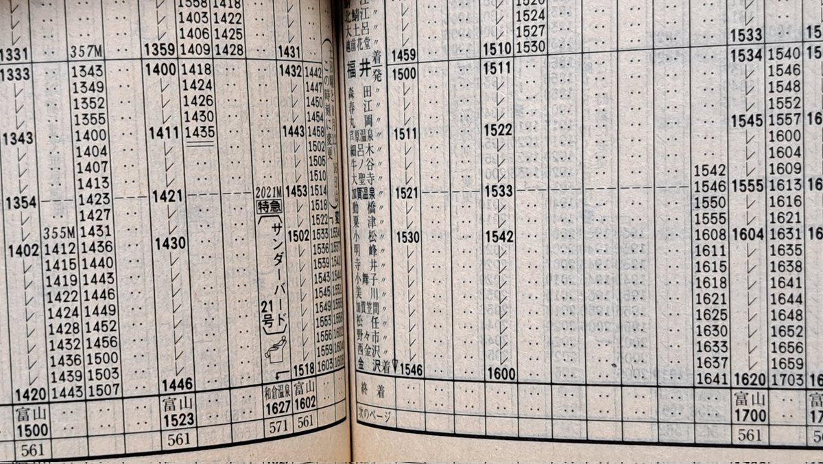 これね。 福井•金沢•富山三都市圏内 普通列車2本/hをかかげた2005年