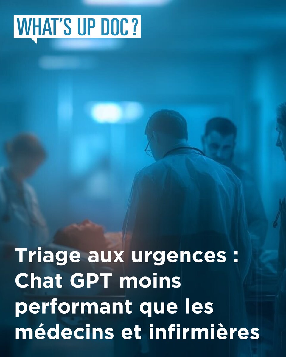 Une étude montre que ChatGPT 3.5 est moins efficace que les médecins et les infirmières pour le triage des patients aux urgences. L'IA se montre trop imprécise pour rivaliser avec l’expérience clinique humaine.
➡️ l.whatsupdoc-lemag.fr/Hfv