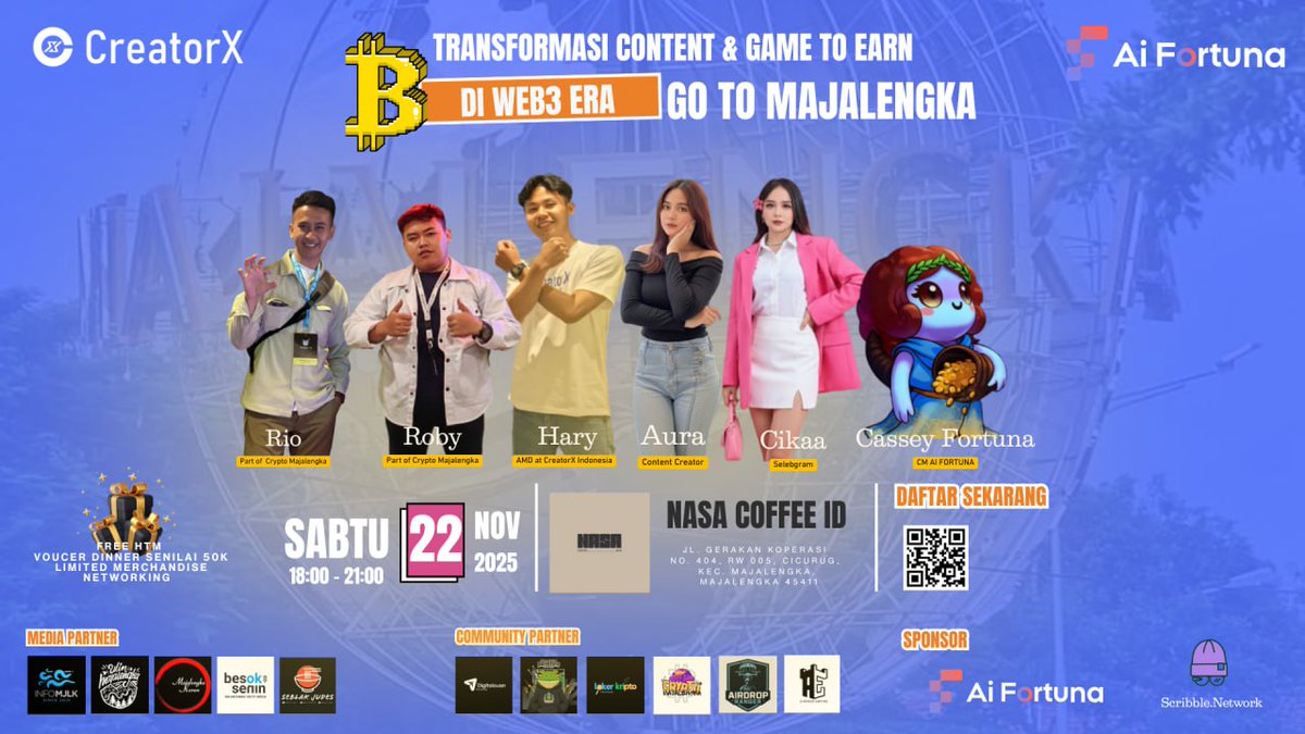 ox_hary's tweet image. Creator X Roadshow Go to Medan &amp;amp; Majalengka 

We Gather KOLs, Web3 Community, Content Creators &amp;amp; Projects To Build The Future 

@CreatorX_Media &amp;amp; @CreatorX_ID  It is a Social Finance Platform where everyone gets the freedom to work and get the rights they deserve. 

We are not…