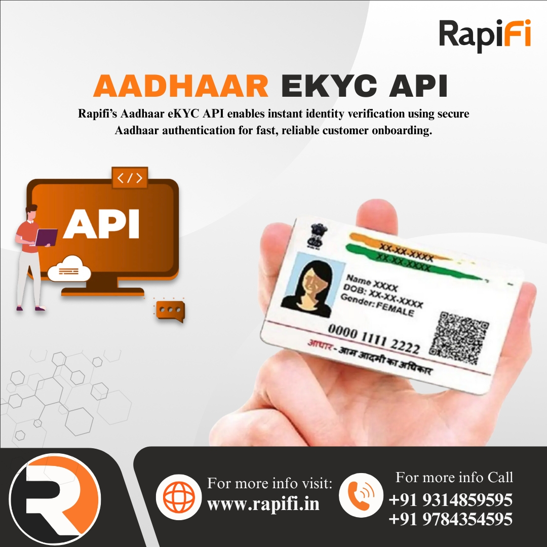 RapifiS84489's tweet image. 🔐 Aadhaar eKYC API – Fast, Secure &amp;amp; Reliable!
Simplify customer onboarding with Rapifi’s Aadhaar eKYC API.
📞 Call: 9314859595 | 9784354595
🌐 Visit: rapifi.in
#rapifi #aadhaarekyc #ekycapi #identityverification #digitalonboarding #fintechsolutions #apiintegration