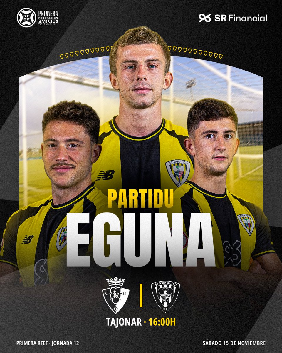 A por la victoria 💪🏻

🆚 <a href="/Osasuna_Tajonar/">Tajonar</a> 
🏟️ Tajonar
🎟️ Adulto 15€ | Menores de 14 años 5€ (taquilla)

#OsasunaPromesasBaraka