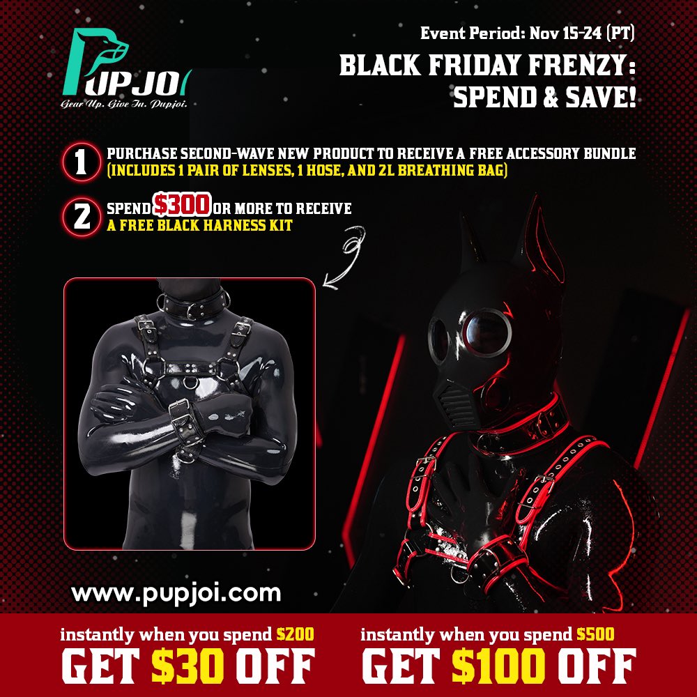 🔥 BLACK FRIDAY FRENZY — Wave 1 is LIVE! 🔥
Nov 15–24 (PT)

Gear up, pups — it’s time to Spend &amp; Save 🐶💨
🛒 pupjoi.com

1️⃣ Buy any Second-Wave NEW product
👉 Get a FREE Accessory Bundle (1 pair of lenses, 1 hose, 2L breathing bag)

2️⃣ Spend $300+
👉 Receive a FREE
