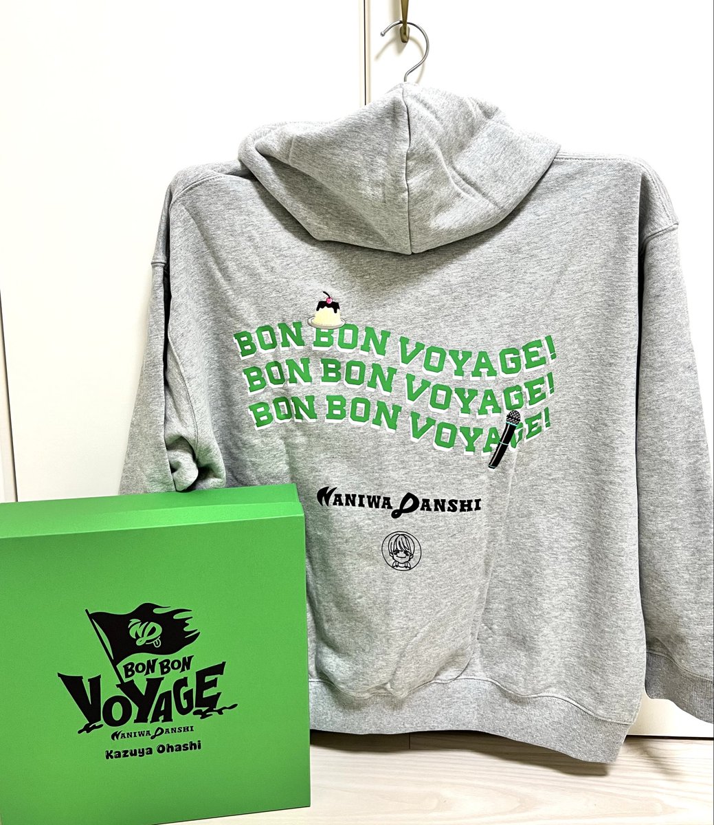 なにわ男子_BonBonVoyage 大橋くんパーカー届いたよ💚 箱も包み紙も