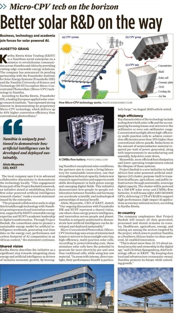 <a href="/SolarKwetu/">Karibu Kwetu Solar Trading LTD (PTY)</a> is proud to be featured in the <a href="/namibiansun/">Namibian Sun</a>