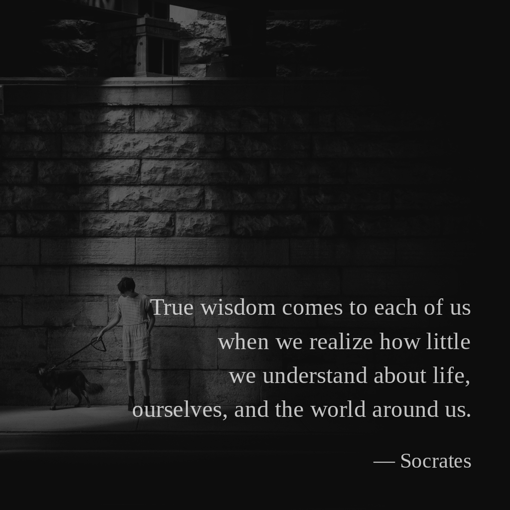 wectar's tweet image. True wisdom comes to each of us when we realize how little we understand about life, ourselves, and the world around us. —Socrates

#Socrates #life #realize #ourselves #wisdom
