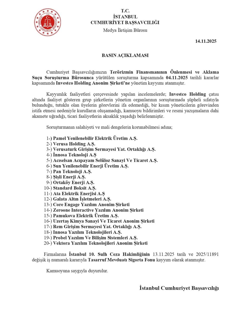 🚨Nihat Özçelik’in tüm şirketlerine kayyum atandı.