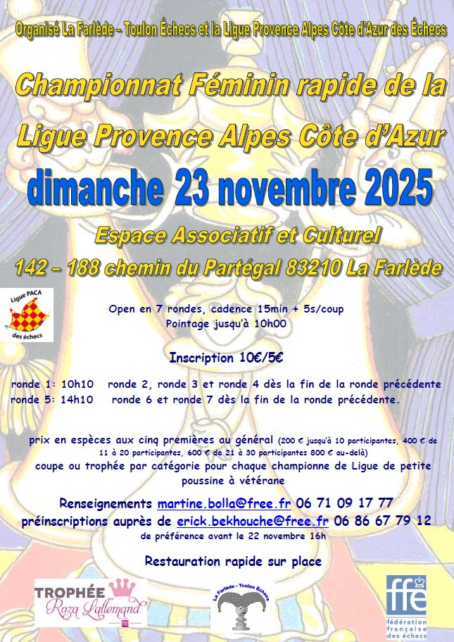 Liguepacaechecs's tweet image. Trophée Roza Lallemand phase Lige PACA Echecs à la Farlède

@escafrestephane @ffechecs @Liguepacaechecs @EloiRelange @LaurieDelorme12 @jbmullon