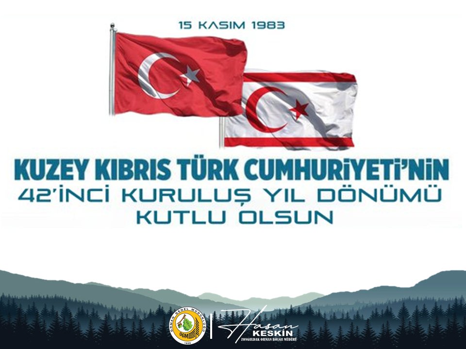 Kuzey Kıbrıs Türk Cumhuriyeti’nin kuruluşunun 42. yıl dönümünü kutluyor, aziz Şehitlerimizi rahmetle, Gazilerimizi minnetle anıyoruz.