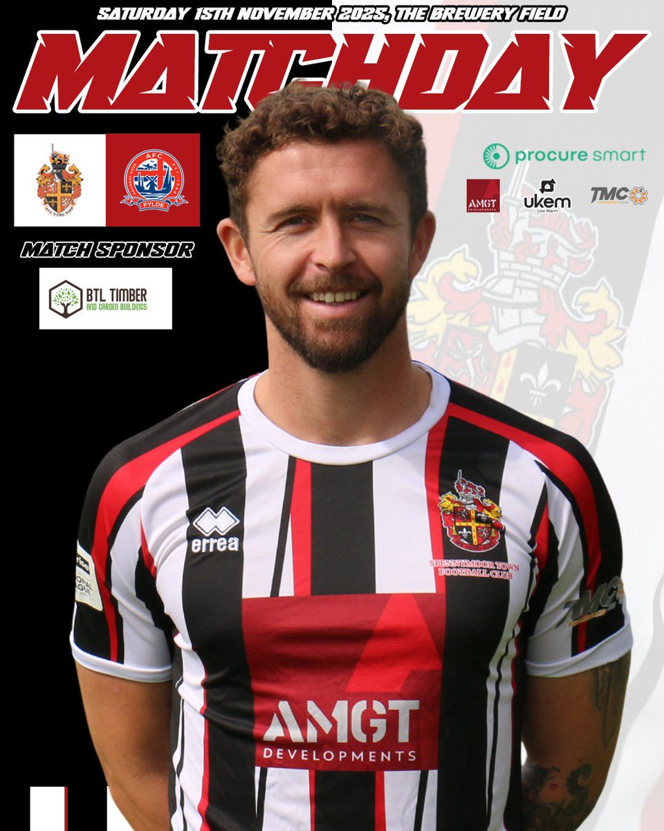 SpennymoorTown's tweet photo. Morning, Moors fans! It’s matchday and time to focus on the FA Trophy!

🆚 @AFCFylde 
📅 Saturday 15th November 2025, 3pm
🏟️ The Brewery Field
🏆 FA Trophy
🎫 Tickets https://t.co/CwI4otASwT
🎙️ Live commentary on @durhamonair 

Match Sponsors: BTL Timber

#Moors https://t.co/AMCqa9DssD