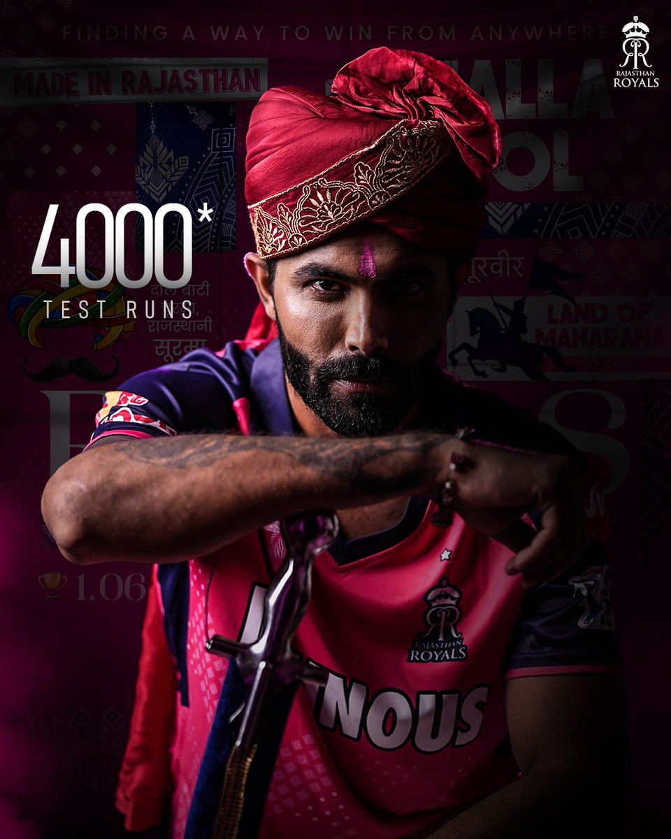 RahulMa075's tweet image. Sir Ravindra Jadeja has completed 4000* Test runs in International Cricket.👏⚔️ 

What an all-rounder..🏏

@imjadeja 
#INDvsWI
