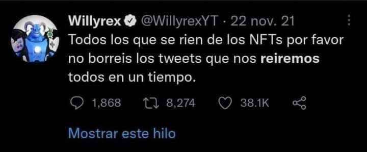 Todos los que se rien de los Charocoins por favor no borreis los tweets que nos reiremos todos en un tiempo.