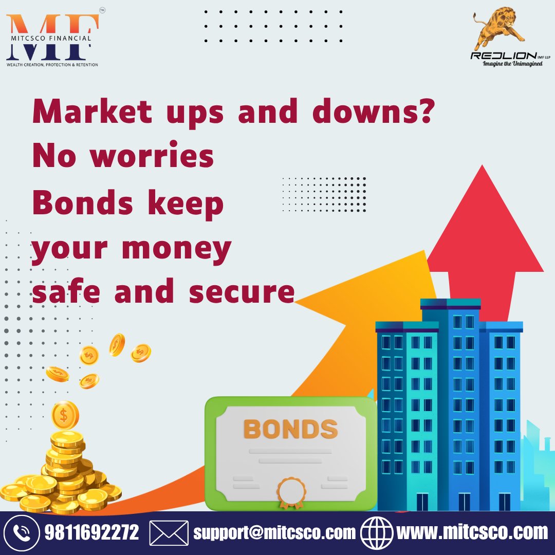 mitcsco's tweet image. 📉📈 Market ups and downs can be stressful — but your money doesn’t have to be.
 Bonds offer stability, safety, and steady returns, making them a smart choice in unpredictable markets.
Invest wisely. Protect your future. 🛡️✨

#SecureYourMoney #FinancialPlanning #MITCSCOFinancial