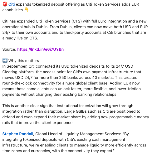$QNT | GBTD 
Quant selected to deliver infrastructure for UK’s tokenised sterling deposits project
citigroup.com/global/news/pr…