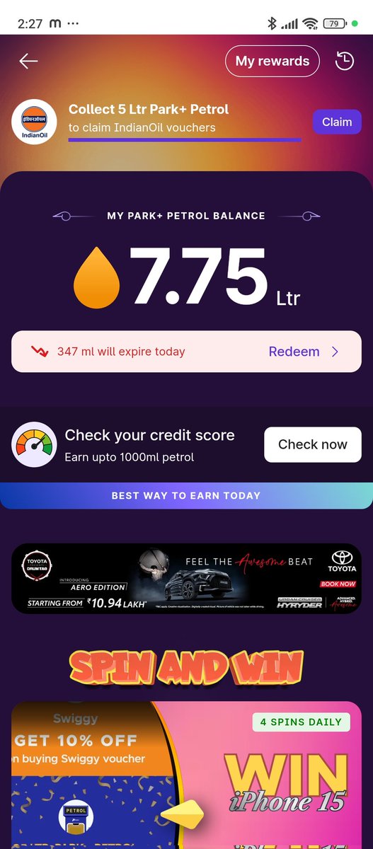 dhiraj_kumar's tweet image. @parkplus_io I&apos;ve completed all the tasks (car verification, FASTag recharge etc.) &amp;amp; have more than 5 liters of free petrol, but I&apos;m still unable to claim the petrol vouchers. They keep expiring daily! Looks like there’s a glitch in the app. Please look into this? #SupportNeeded