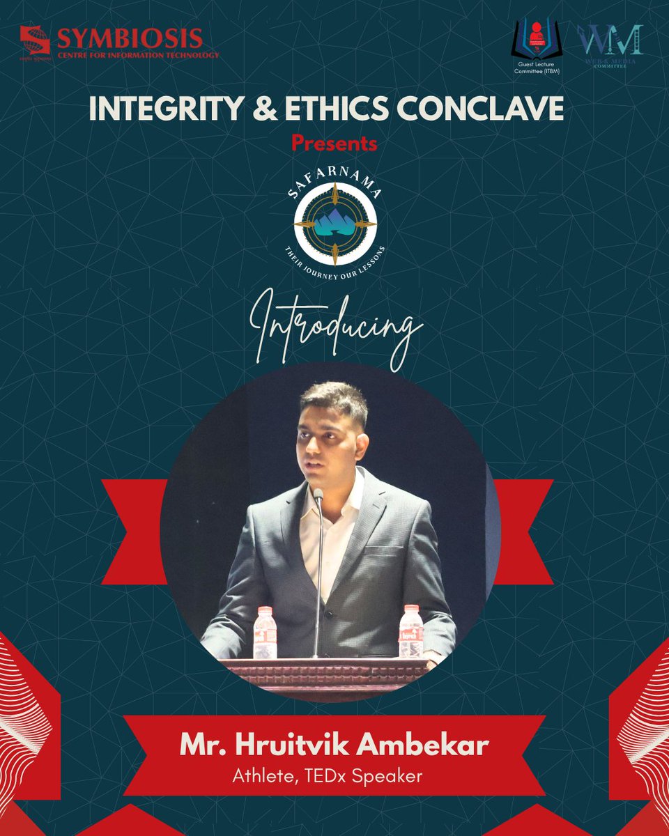 MBA_SCIT's tweet image. Mr. Hruitvik Ambekar, Former World-Ranked Badminton Athlete, spoke about #resilience, #self-belief, and purpose, #setbacks, reminding that #leadership grows in silence, and choosing the harder right defines true character.
#SCIT #Symbiosis #IEC2025 #Safarnama #WinningSpirit
