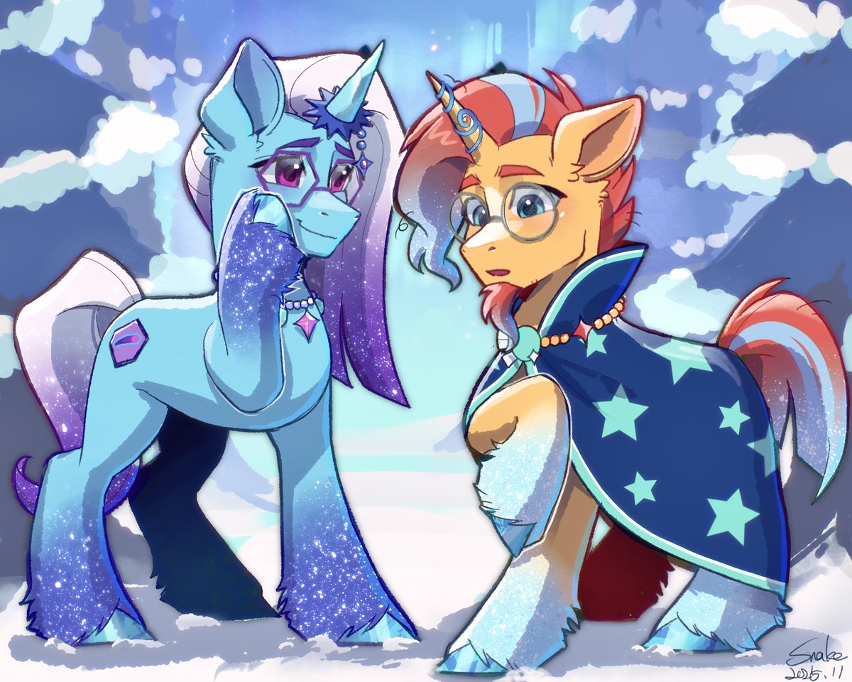 I think it's been a long time since I've drawn MLPfanart, so I drew Comet and Sunburst.✨✨
#MLP #mlpg5 #mlpg4 #mylittlepony