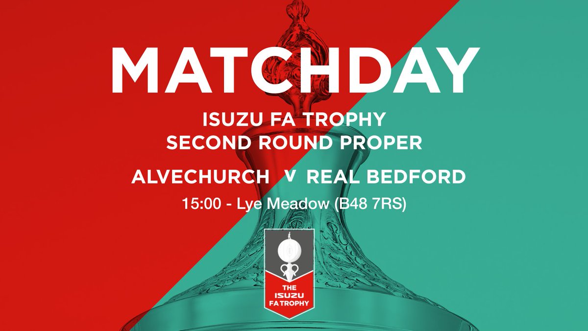 Alvechurch1st's tweet image. GAME ON!!!

Get yourselves down to Lye Meadow for today's big FA Trophy tie 🏆

🎟️Tickets are still available online: alvechurchfc.ktckts.com/event/fat2/alv…