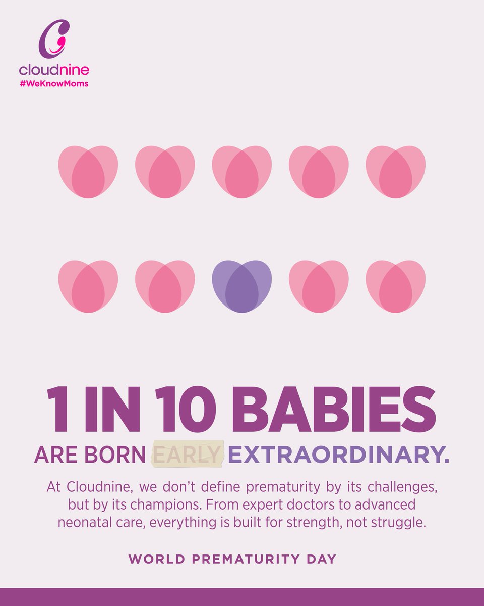 The world sees prematurity. We see fighters. At Cloudnine, every tiny heartbeat meets technology, positivity &amp; hope.

#BornExtraordinary #WorldPrematurityDay #WeKnowMoms #OnCloudnine #BornFighters #PreemieJourney #TinyButMighty #PrematurityAwareness
