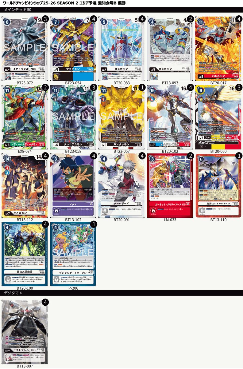 デジモンカード　当選品 デジモンカードゲーム ワールドチャンピオンシップ SEASON 2 エリア