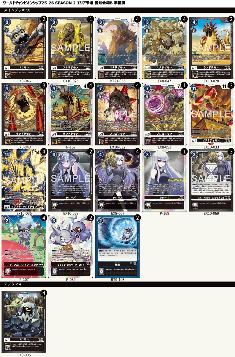 デジモンカードゲーム ワールドチャンピオンシップ SEASON 2 エリア