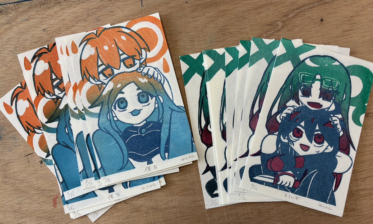 木版画、1枚1枚刷り上がり違くて可愛いので、見に来てね〜〜🥰🫶 特に