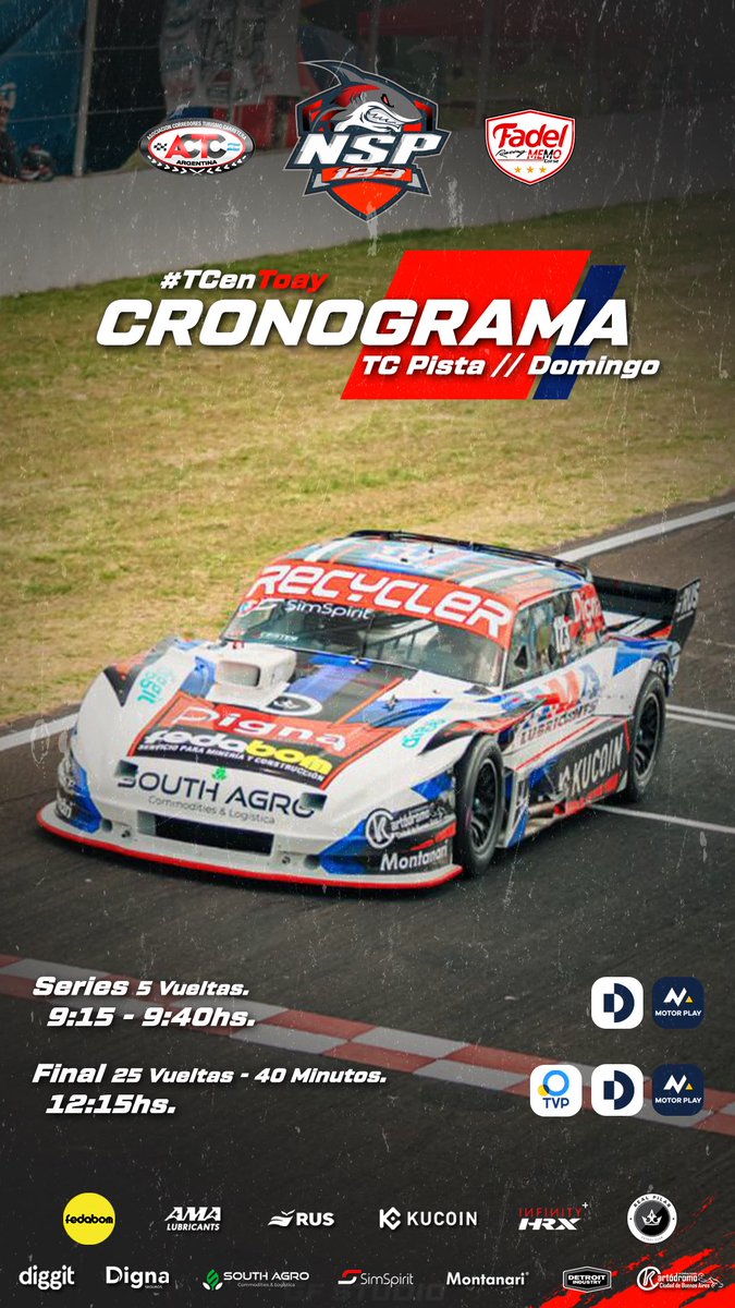 nicanorsp's tweet image. Todo listo para una nueva fecha del #TCPista! 

👉 Hoy tenemos luz verde para el #TCenToay / #TCenLaPampa y estos son los horarios para el finde: