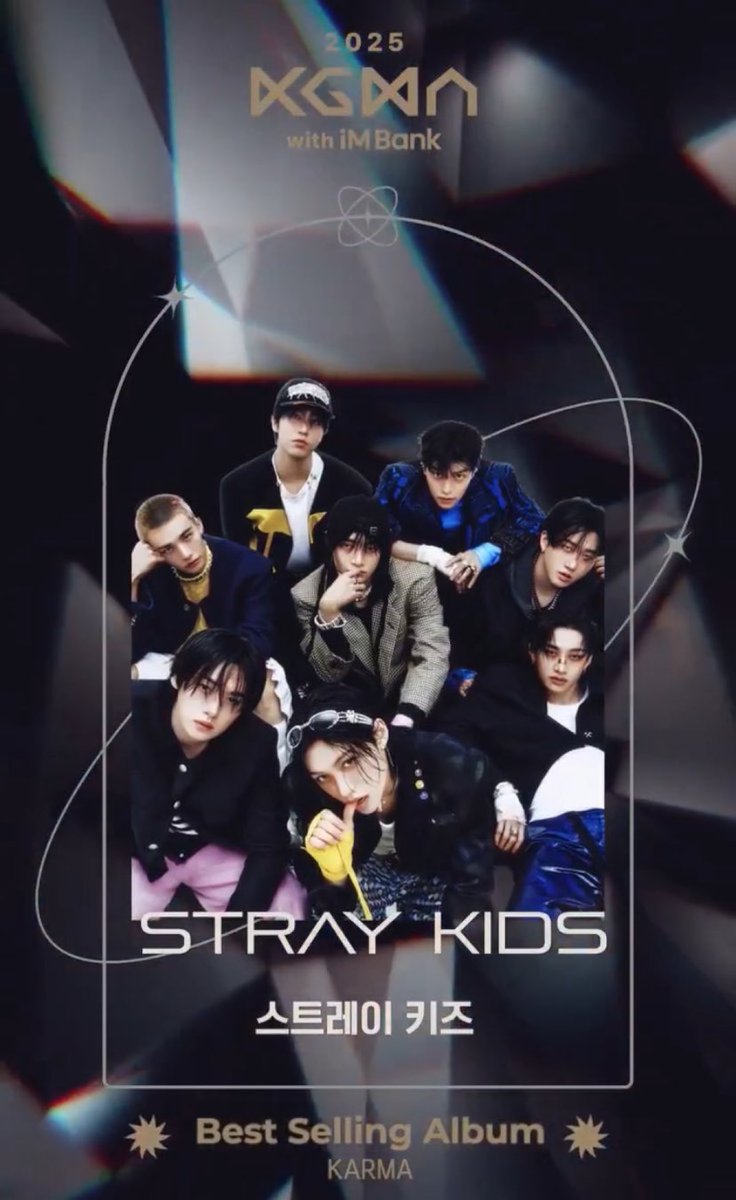 Congratulations <a href="/Stray_Kids/">Stray Kids</a> for winning "Best Selling Album" Award with “KARMA” at the 2025 Korea Grand Music Awards 🏆
