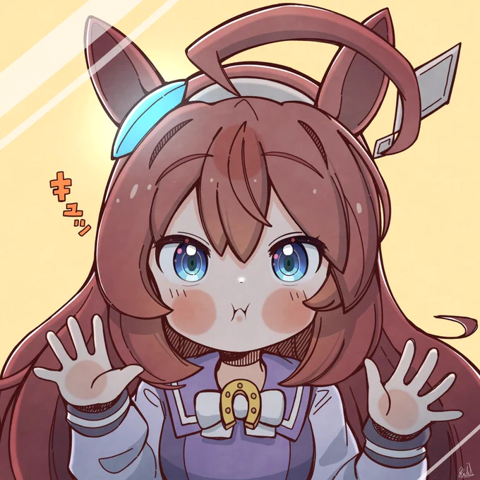 画面にむぎゅってしてくるブルボンさん #ウマ娘 #ミホノブルボン