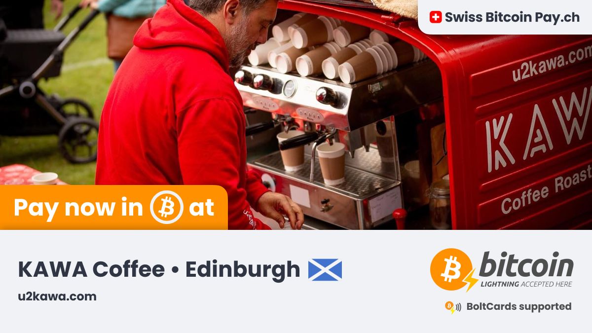 SwissBitcoinPay's tweet photo. 🚀 Amazing new merchant accepting Bitcoin 🚀

KAWA Coffee 🏴󠁧󠁢󠁳󠁣󠁴󠁿 is now accepting #Bitcoin payments ⚡ through @SwissBitcoinPay

Small batch coffee roasters ☕

📍 Edinburgh, Scotland
💳 BoltCards supported
🔒 This merchant has 100% control on their Bitcoin https://t.co/6gxEeVILdy