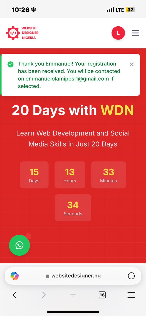 Lajuicy99's tweet image. Submission done. The rest is up to you, @webdesignerng.
Hoping to be among those selected for the #20DaysTechWorkshop #20DaysWithWDN.

Waiting patiently for that acceptance message. 🙏