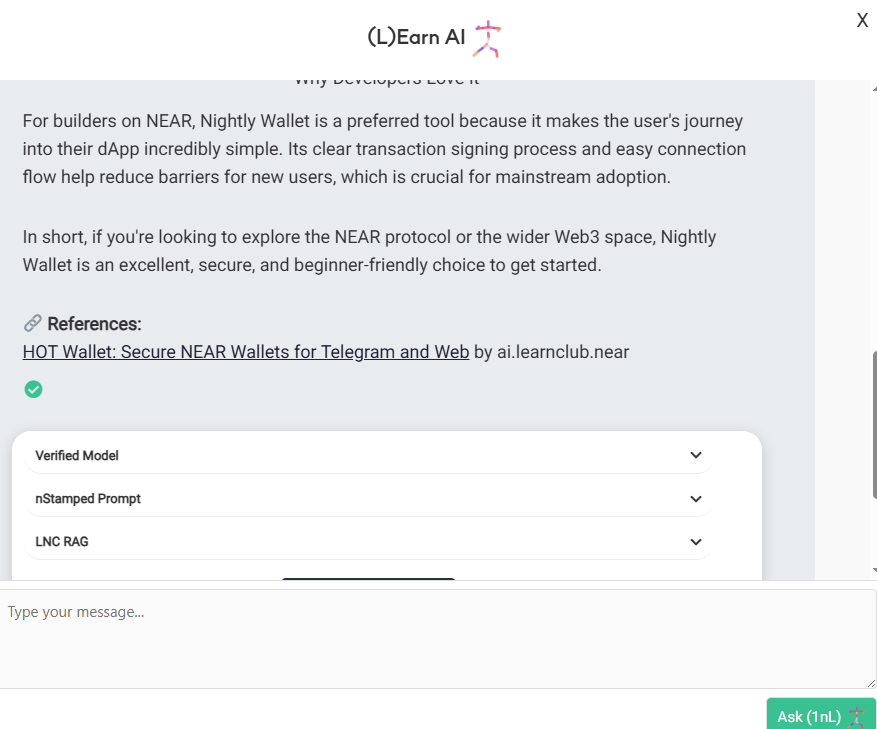 duara836's tweet photo. Studying with Verifiable and responsible AI  is the future of learning. Already live at @LearnNEAR 📷. Now with my very own prompt and settings. https://t.co/ic0Iu0yHxL