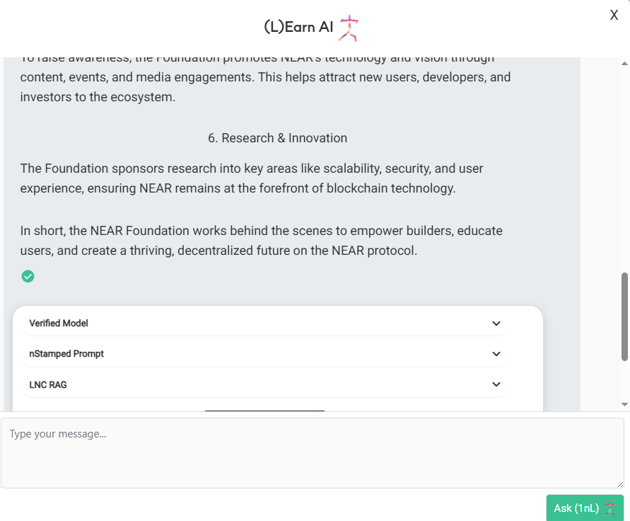MiHs03045808's tweet photo. Studying with Verifiable and responsible AI  is the future of learning. Already live at @LearnNEAR 📷. Now with my very own prompt and settings. https://t.co/LoNf7OJ9D2