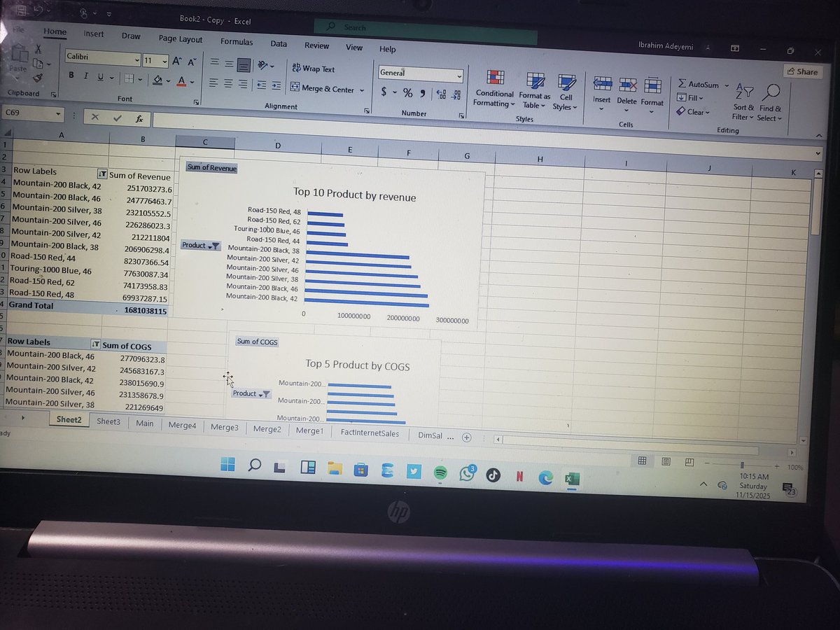 Adeyemi02787898's tweet image. From raw data to a full-blown interactive dashboard! 🤩
Just finished building my first Data Analysis dashboard at @TechCrushHQ. It feels great to see all the Power Query and PivotTable work pay off in actionable visuals.
Look at the transformation! 👇
 #DataAnalytics #DataViz
