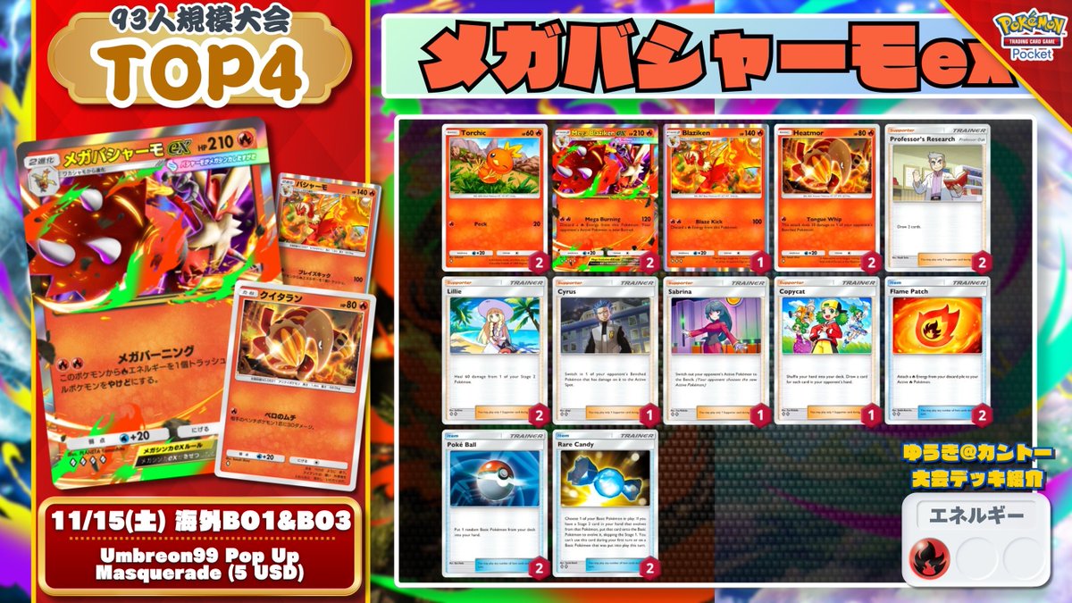 🌏 ポケポケ 大会結果 🌏 『メガチルタリスex』が“10勝1敗”で見事優勝