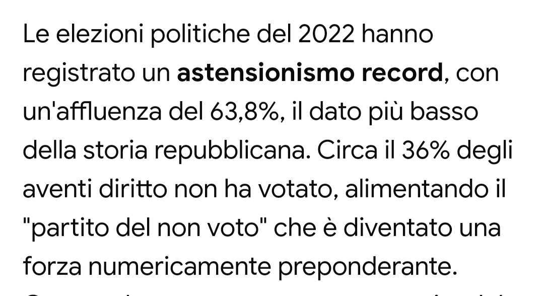 Lexan128's tweet photo. @Simona45104788 @GiorgiaMeloni ...Eletta per modo di dire... visto che chi ha vinto quell'anno è stato il "partito dell' #astensionismo "
E il #NoMeloniDay è rappresentativo di quanto sia apprezzata 🤭 https://t.co/6MSz4kL1uR