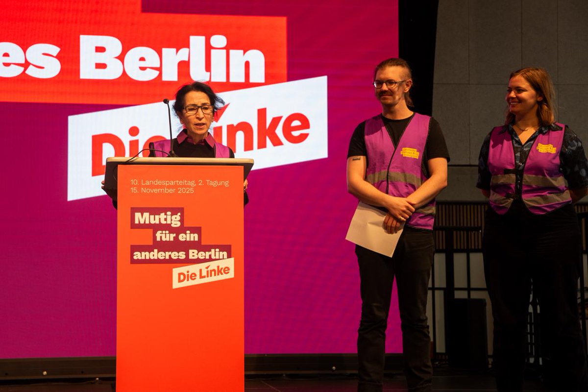 Wir begrüßen Sebahat, Manu und Rieke von <a href="/dwenteignen/">Deutsche Wohnen & Co Enteignen</a>.

Sebahat: "Unser buntes Berlin ist kein Spekulationsobjekt.
Sondern unser Zuhause! Wir kämpfen für Vergesellschaftung, damit Berlin unser Zuhause bleibt!"

#linkelpt 🚩
