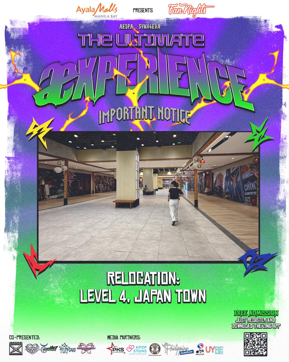 [📢]

𝐀𝐄𝟓𝐏𝐀: 𝐒𝐘𝐍𝐊𝟒𝐄𝐕𝐀
𝘛𝘩𝘦 𝘜𝘭𝘵𝘪𝘮𝘢𝘵𝘦 æ𝘹𝘱𝘦𝘳𝘪𝘦𝘯𝘤e

Filo-MYs!

Due to current weather conditions, we are moving to a much safer location. The event will be held at 4F, Japan Town, Ayala Malls Manila Bay. Your safety is our priority and make sure to be