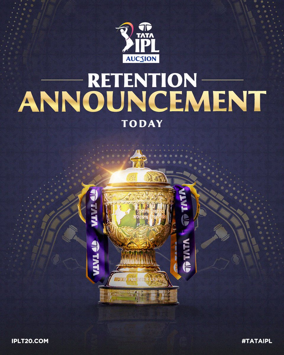 The wait is almost over! ⏳ 🔜 Retention Announcement coming your way later  today 🥳 #TATAIPL