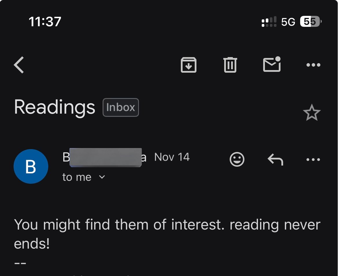 MathFreelancer's tweet image. Even after finishing writing my dissertation and submitting for final examination my supervisor emails me 7 readings and says, “You might find them of interest. reading never ends!”

Okay prof I will read them all and send you write ups.