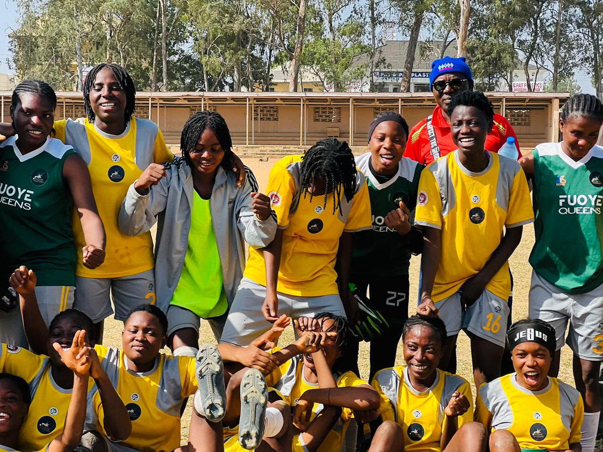 Another day, another FUOYE masterclass, Another FUOYE Gold. 🥇⚽
FUOYE Queens stepped on the pitch with confidence and walked out with gold authority.

UNILAG felt the pressure; FUOYE set the pace.
TEAM FUOYE 💚💛 

Say what you want, the scoreboard speaks louder. 💯🤩📋