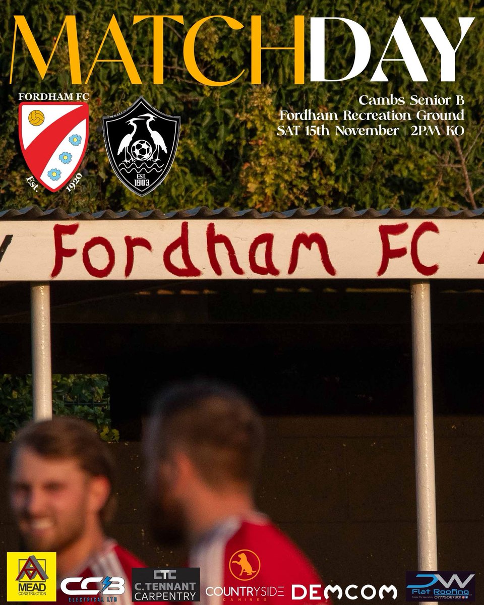 FordhamFC's tweet image. MATCHDAY 
GAME ON!!!!!!!
🆚️ @BassingbournFC 
🏆 Cambs Senior B
🏟 Fordham Recreation Ground 
📍CB7 5NL 
🕑 2pm KO
🔴⚫️⚽️