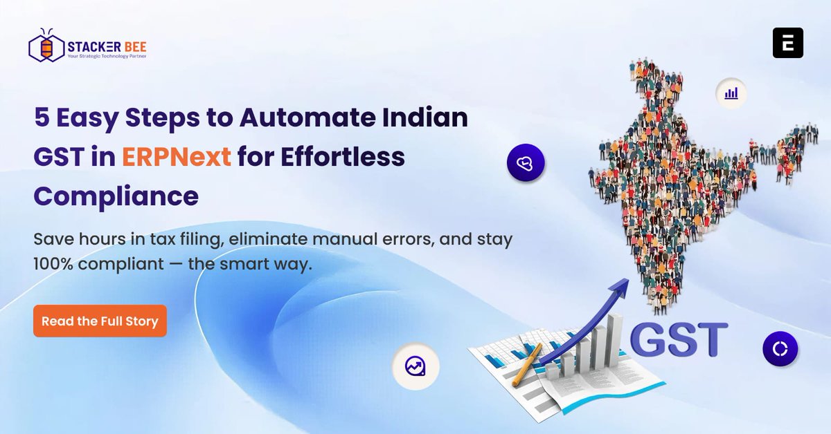 stackerbeelive's tweet image. Discover the 5 easiest steps to automate Indian GST in ERPNext prepared by @stackerbeelive . 
A smoother, compliant workflow is now just a click away.  
🔗Read the full guide here: stackerbee.com/5-Easy-Steps-t… 

#ERPNextSoftware #ERPNext #StackerbeeTechnologies #ERPSolutions #Follow