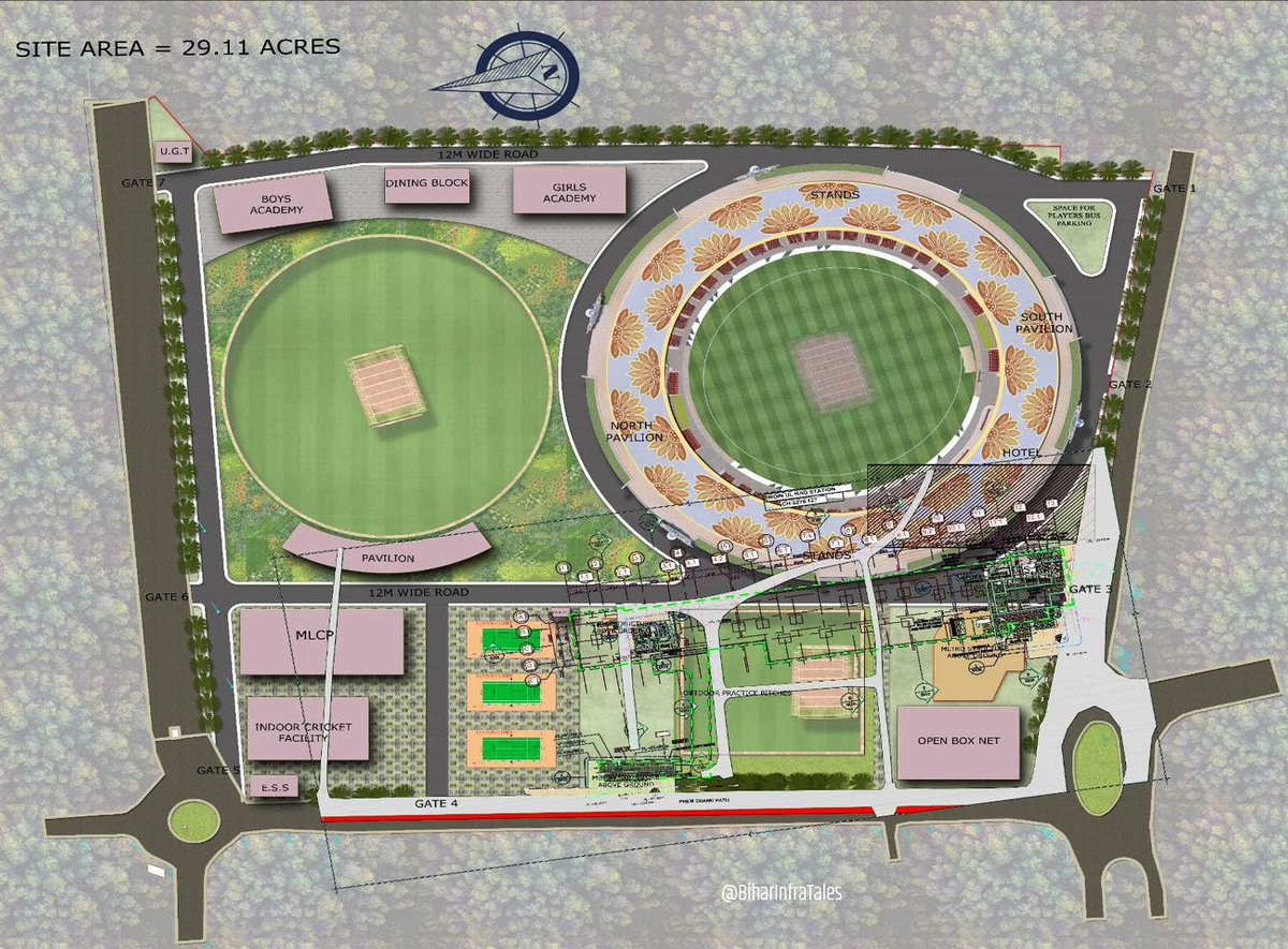 BiharInfraTales's tweet photo. BCA has re-floated the tender for the construction and redevelopment of the New Moin-Ul-Haq Cricket Stadium in Patna on an EPC basis.

Estimated Cost: ₹500 crore
Completion Period: 24 months

Last time, only one bidder had participated. https://t.co/OWVom8xEas