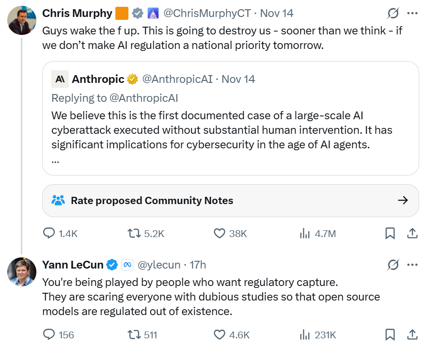 RnaudBertrand's tweet photo. Don't fall for the obvious propaganda.

I actually had fun and asked Claude (Anthropic's model) to read their own company's paper and determine if there was any evidence whatsoever that the attack was conducted by a "Chinese state-sponsored group" as they claim.

Claude's answer (https://t.co/6nELflH9Y1): "No. The report provides no evidence whatsoever to support the attribution to a 'Chinese state-sponsored group.' Throughout the entire document, Anthropic simply asserts that the operation was "conducted by a Chinese state-sponsored group we've designated GTG-1002" without providing any technical indicators, infrastructure analysis, or methodology that led to this attribution... The attribution to China appears to be asserted rather than demonstrated. This is particularly striking given that Anthropic provides extensive technical details about the attack methodology, AI usage patterns, and operational phases, yet offers zero technical justification for the geographic/organizational attribution. This pattern—detailed technical reporting combined with evidence-free geopolitical attribution—is unfortunately common in Western cybersecurity reporting and should raise serious questions about the reliability of such claims, especially given the current geopolitical climate and incentives to attribute cyber threats to strategic adversaries."

Even your own AI model doesn't buy your propaganda @AnthropicAI  😅