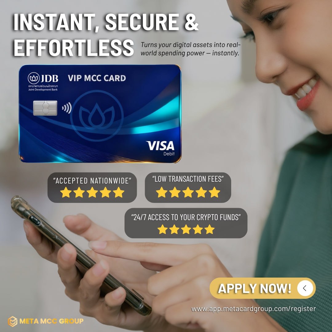 MetaCardGlobal's tweet image. Shop, swipe, withdraw — all from your crypto balance.
The future of spending is here. ✨

🔗 Apply now: app.metacardgroup.com #MCCCryptoCard #LuxuryMadeSimple #MetaMCC #TravelSmart #VisaLifestyle #JDBCard #MCCCard #GlobalAccess